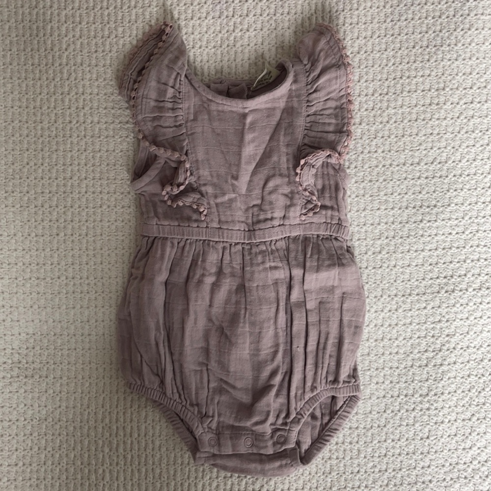 City mouse purple organic cotton romper